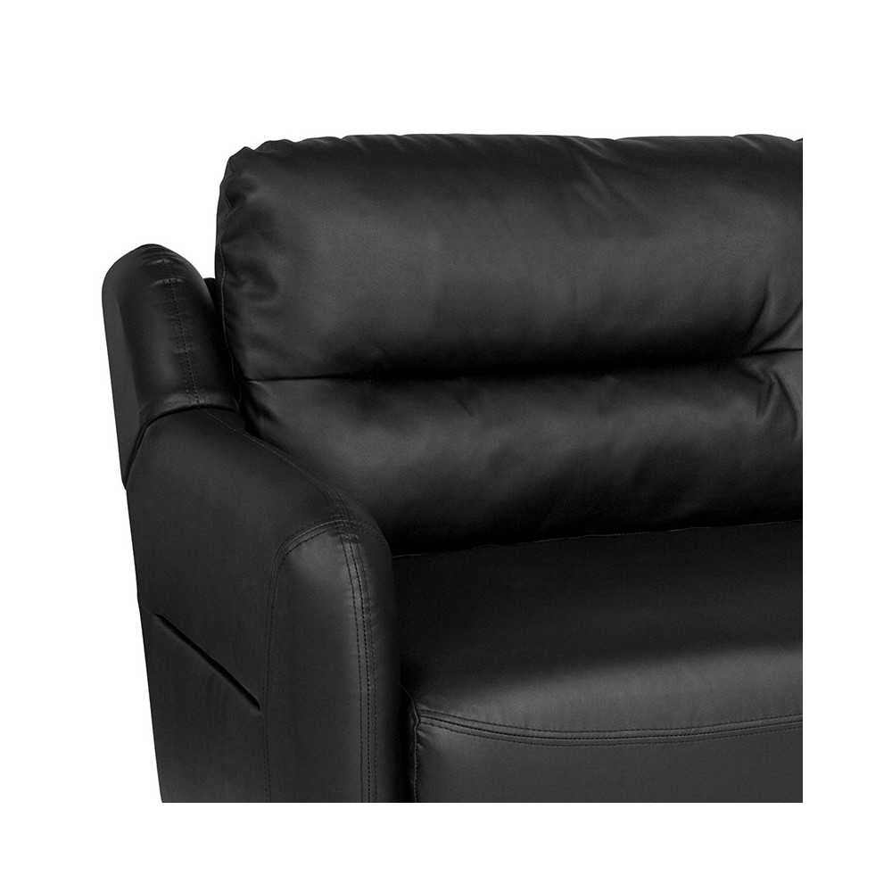 Newton Hill Upholstered Bustle Back Sofa in Black LeatherSoft