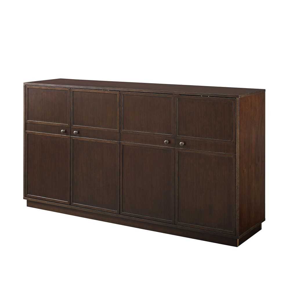 Noah 62" Framed 4 Door Sideboard - Dark Brown Oak