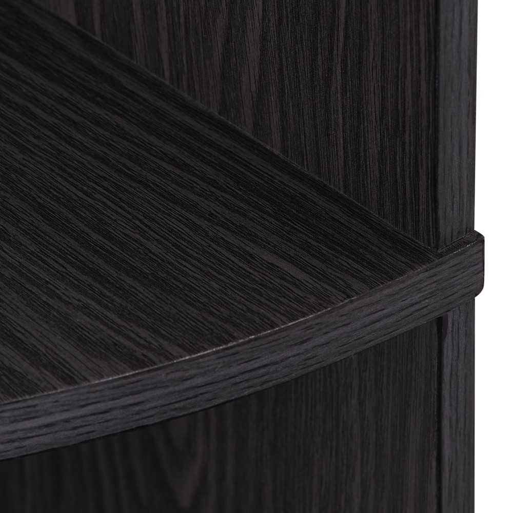 Nora 68" Wood and Glass Corner Bookshelf - Graphite