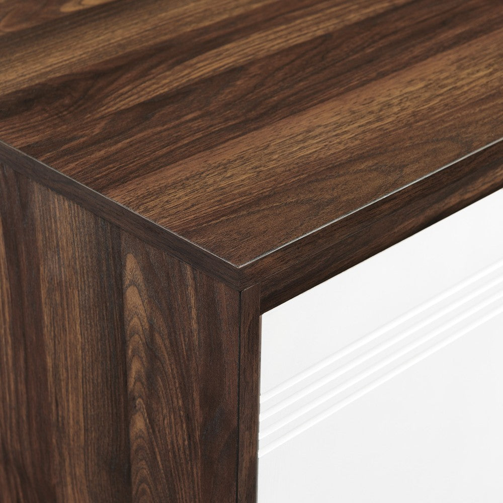Nyman 24" 2 Door Accent Cabinet with Lower Shelf - Dark Walnut/Solid White