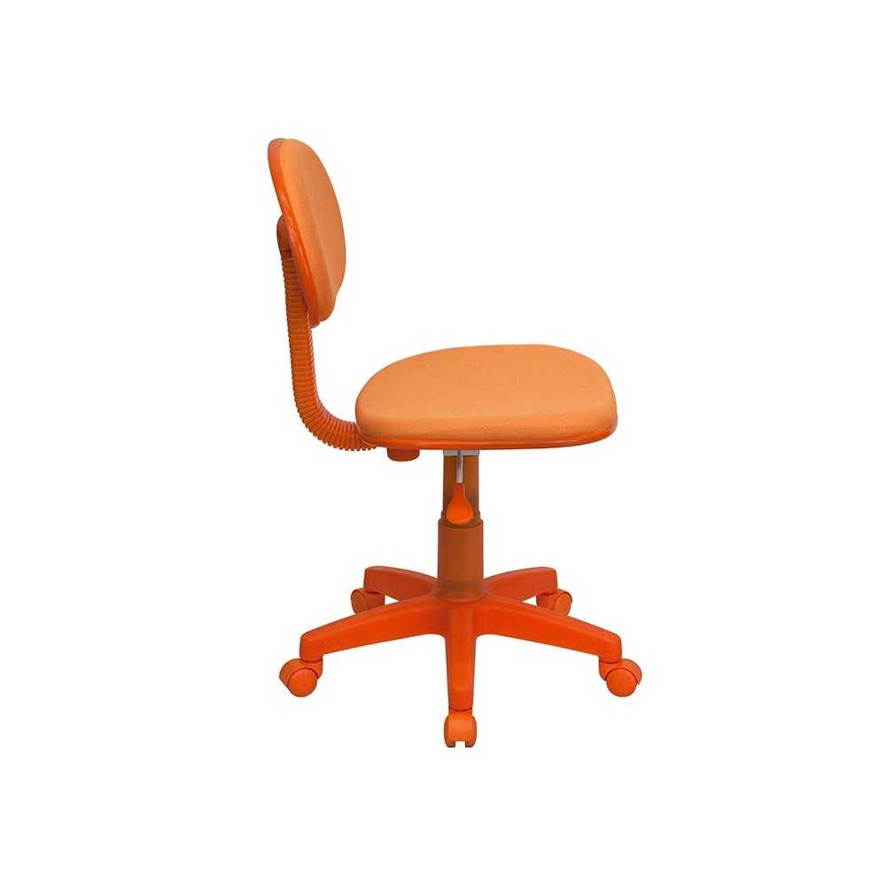 Orange Fabric Swivel Task Office Chair