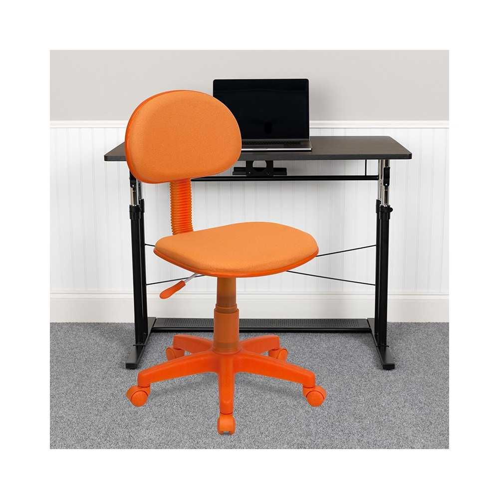 Orange Fabric Swivel Task Office Chair