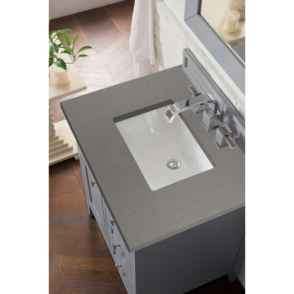 Palisades 30" Single Vanity, Silver Gray, w/ 3 CM Gray Expo Quartz Top