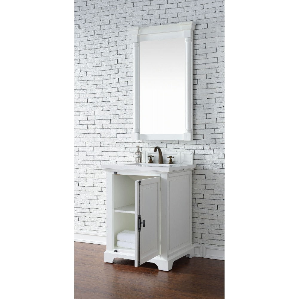 Providence 26" Single Vanity, Bright White, w/ 3 CM Classic White Quartz Top