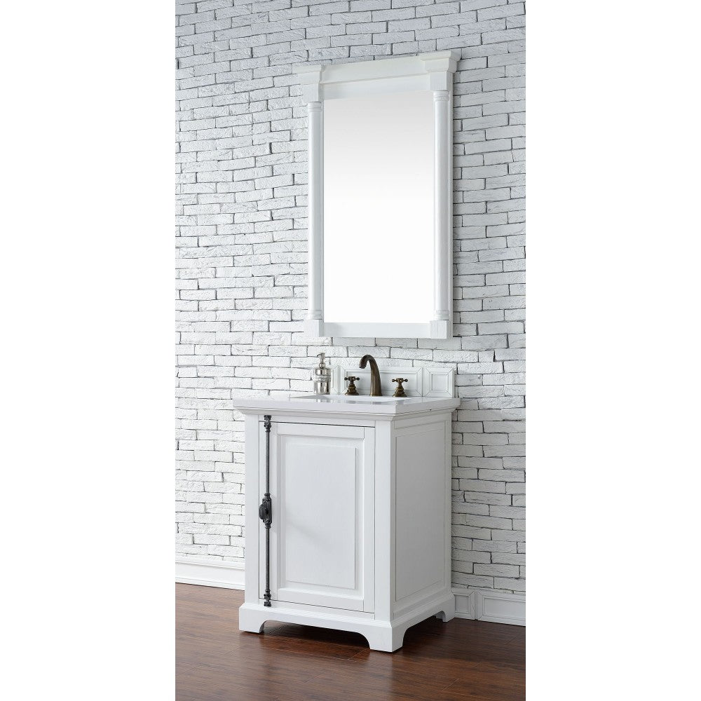 Providence 26" Single Vanity, Bright White, w/ 3 CM Classic White Quartz Top