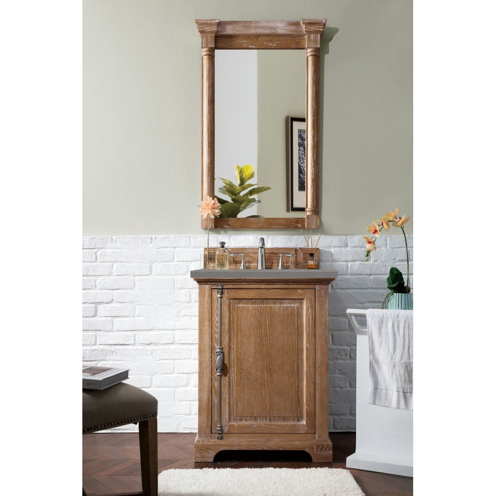 Providence 26" Single Vanity Cabinet, Driftwood, w/ 3 CM Gray Expo Quartz Top