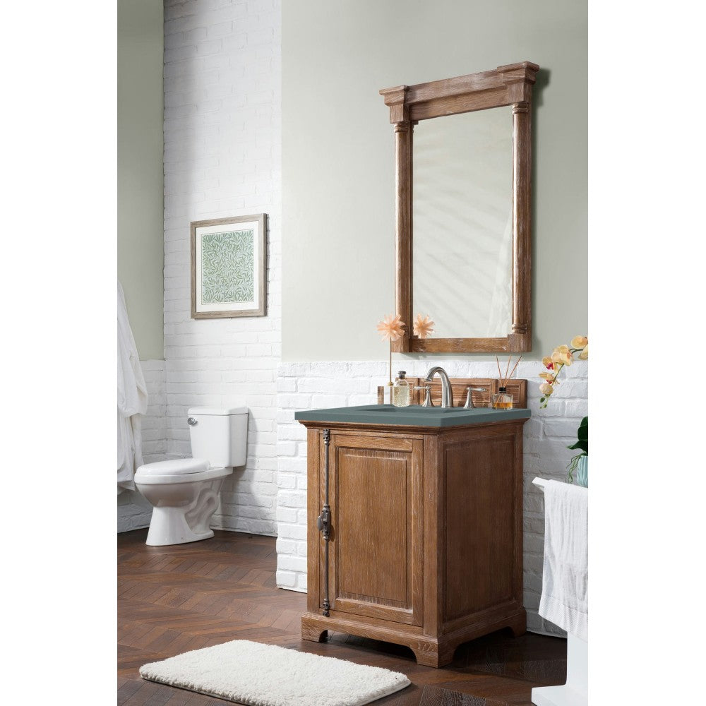Providence 26" Single Vanity Cabinet, Driftwood, w/ 3 CM Cala Blue Quartz Top