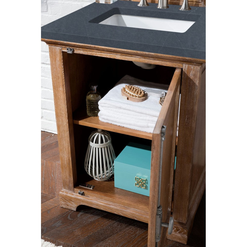 Providence 26" Single Vanity, Driftwood, w/ 3 CM Charcoal Soapstone Quartz Top
