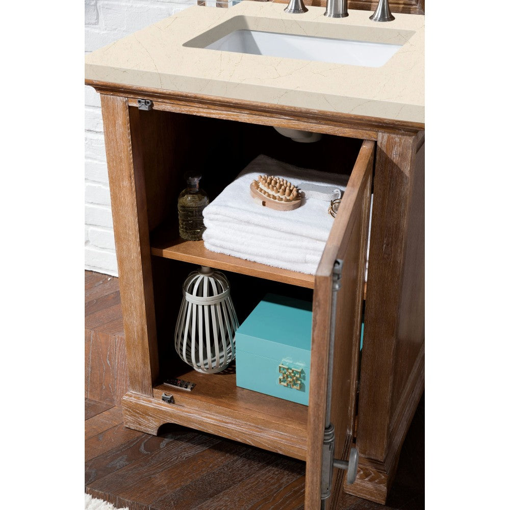 Providence 26" Single Vanity, Driftwood, w/ 3 CM Eternal Marfil Quartz Top