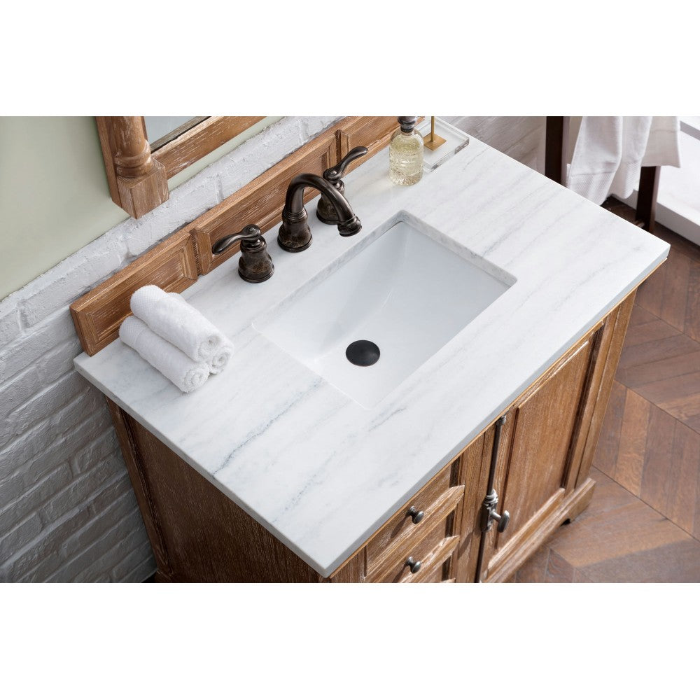 Providence 36" Driftwood Single Vanity w/ 3 CM Arctic Fall Solid Surface Top