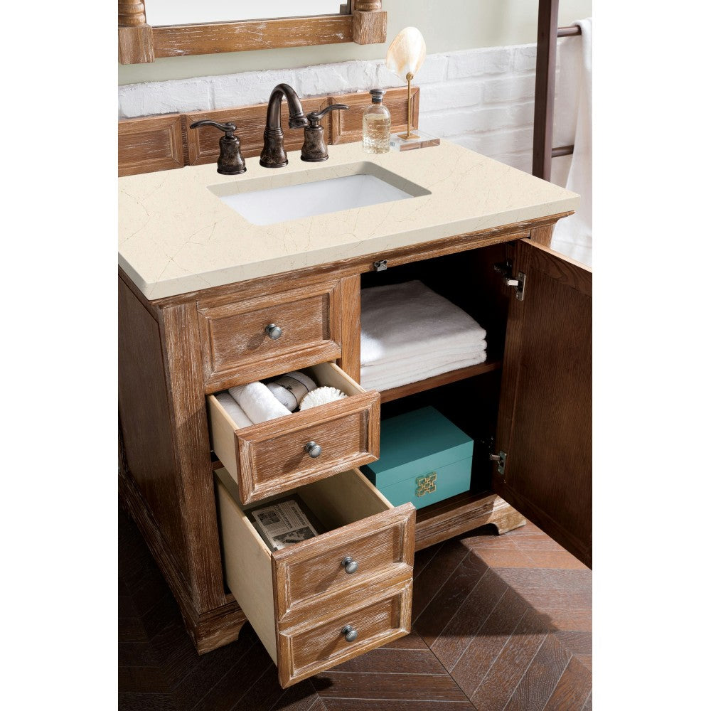 Providence 36" Single Vanity, Driftwood, w/ 3 CM Eternal Marfil Quartz Top