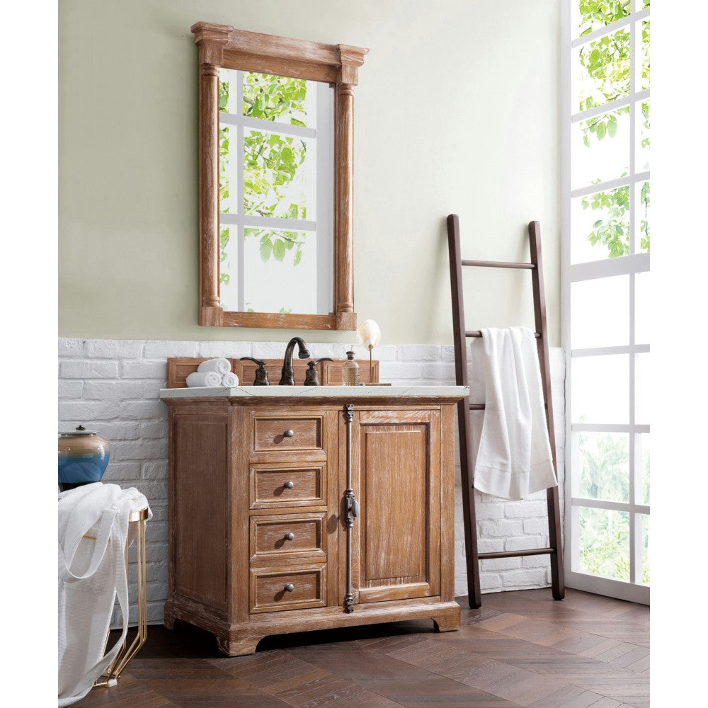 Providence 36" Single Vanity, Driftwood, w/ 3 CM Ethereal Noctis Quartz Top