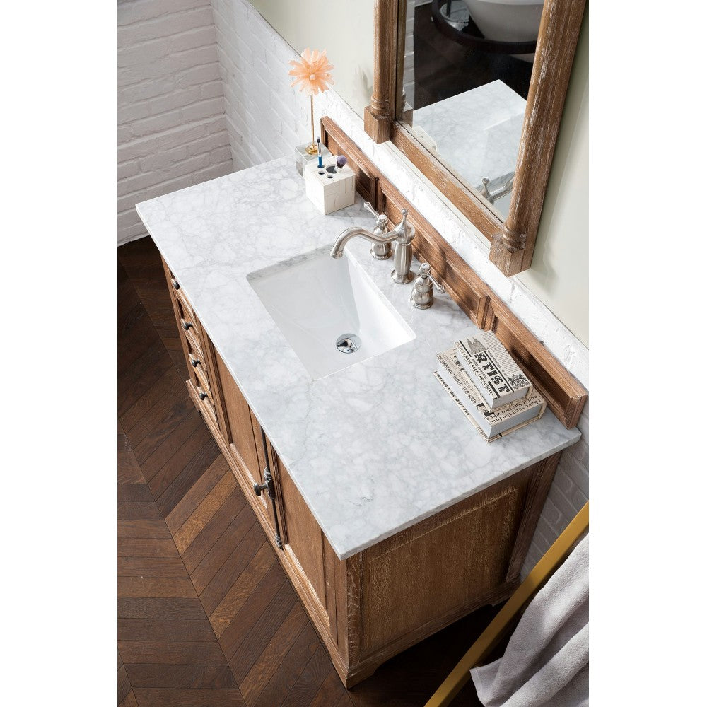 Providence 48" Driftwood Single Vanity w/ 3 CM Carrara Marble Top