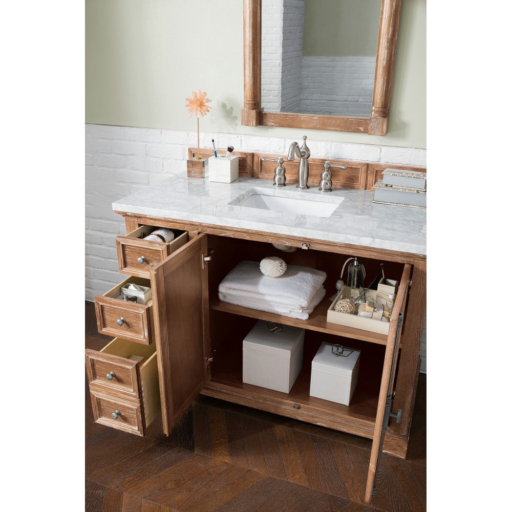 Providence 48" Driftwood Single Vanity w/ 3 CM Carrara Marble Top