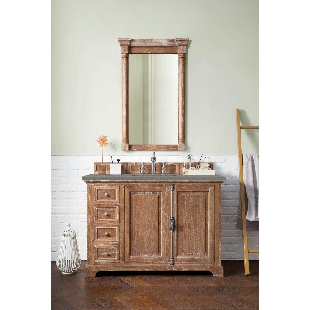 Providence 48" Single Vanity Cabinet, Driftwood, w/ 3 CM Gray Expo Quartz Top