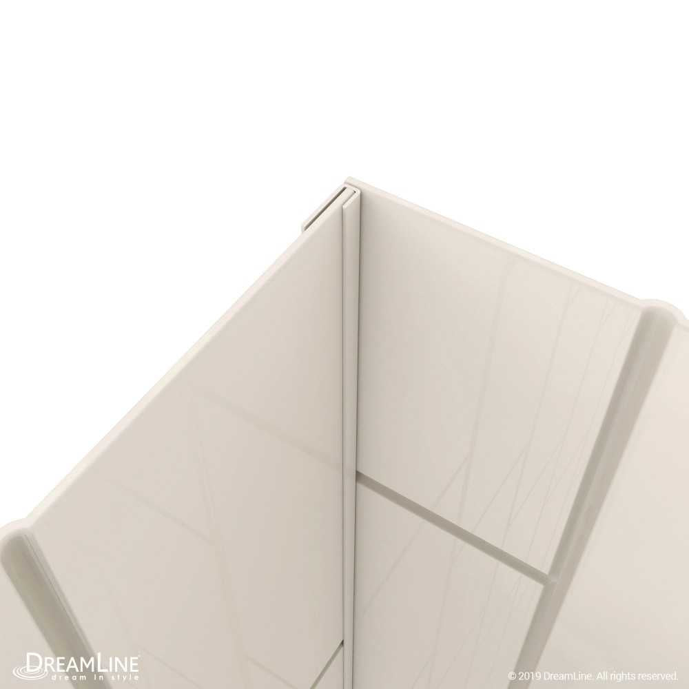 QWALL-VS 41-1/2 in. W x 41-1/2 in. D x 76 in. H Acrylic Corner Backwall Kit in Biscuit