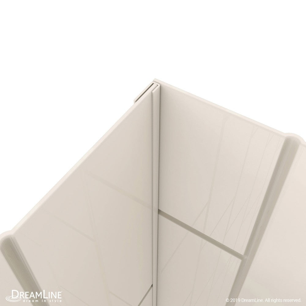 QWALL-VS 56-60 in. W x 41-1/2 in. D x 76 in. H Acrylic Backwall Kit in Biscuit