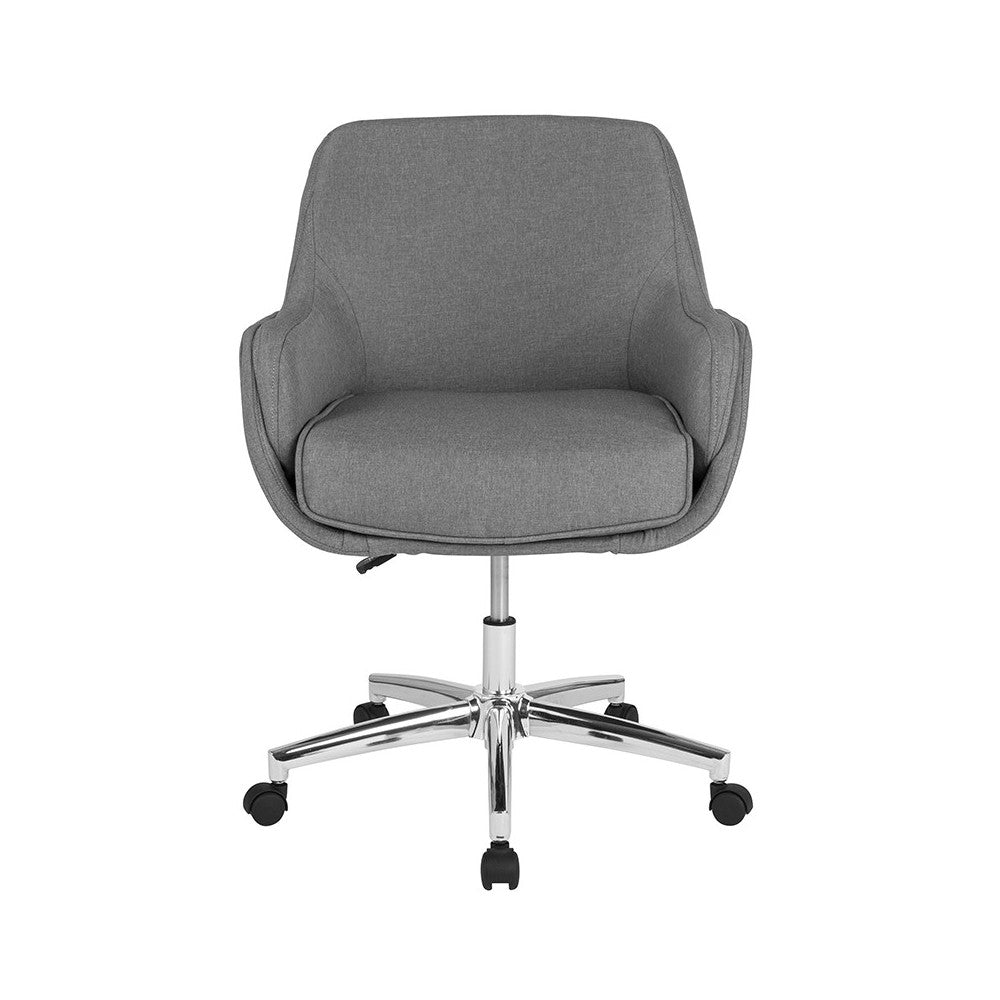 Rochelle Home and Office Upholstered Mid-Back Chair in Light Gray Fabric