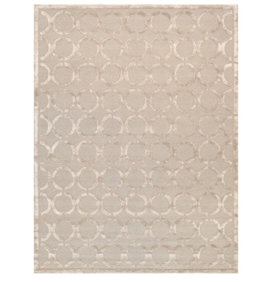 Pasargad Home Edgy Hand-Tufted Silk & Wool Beige Area Rug, 9'9"x13'9"
