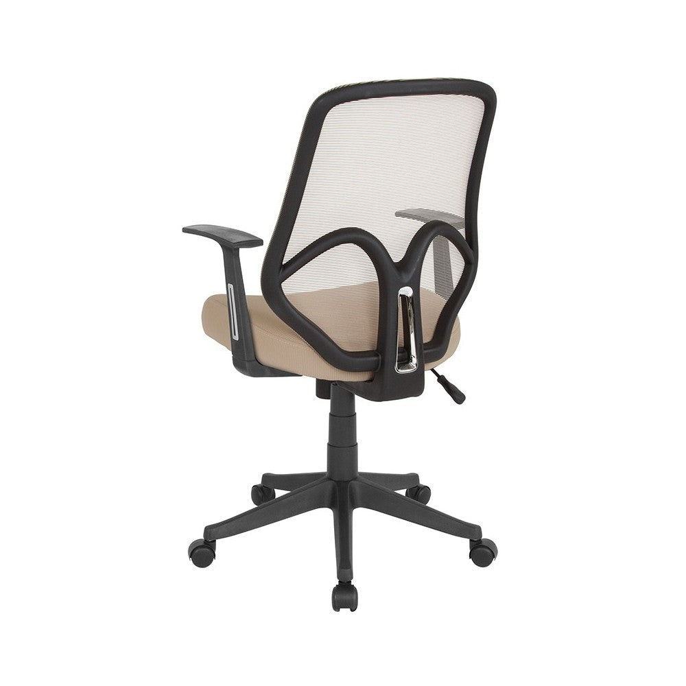 Salerno Series High Back Light Brown Mesh Office Chair with Arms