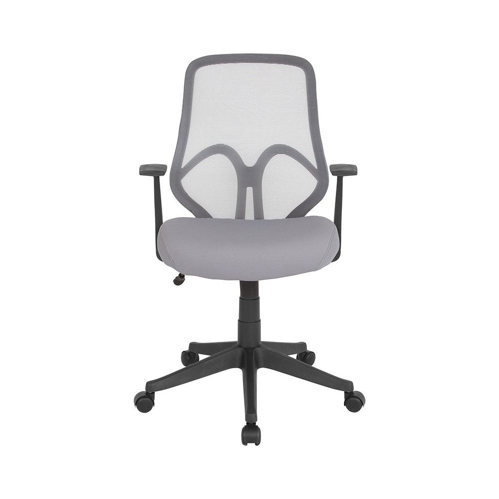 Salerno Series High Back Light Gray Mesh Office Chair with Arms