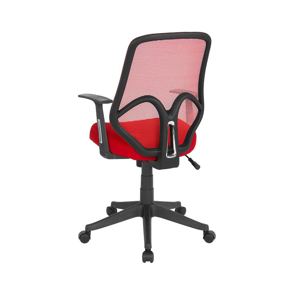 Salerno Series High Back Red Mesh Office Chair with Arms
