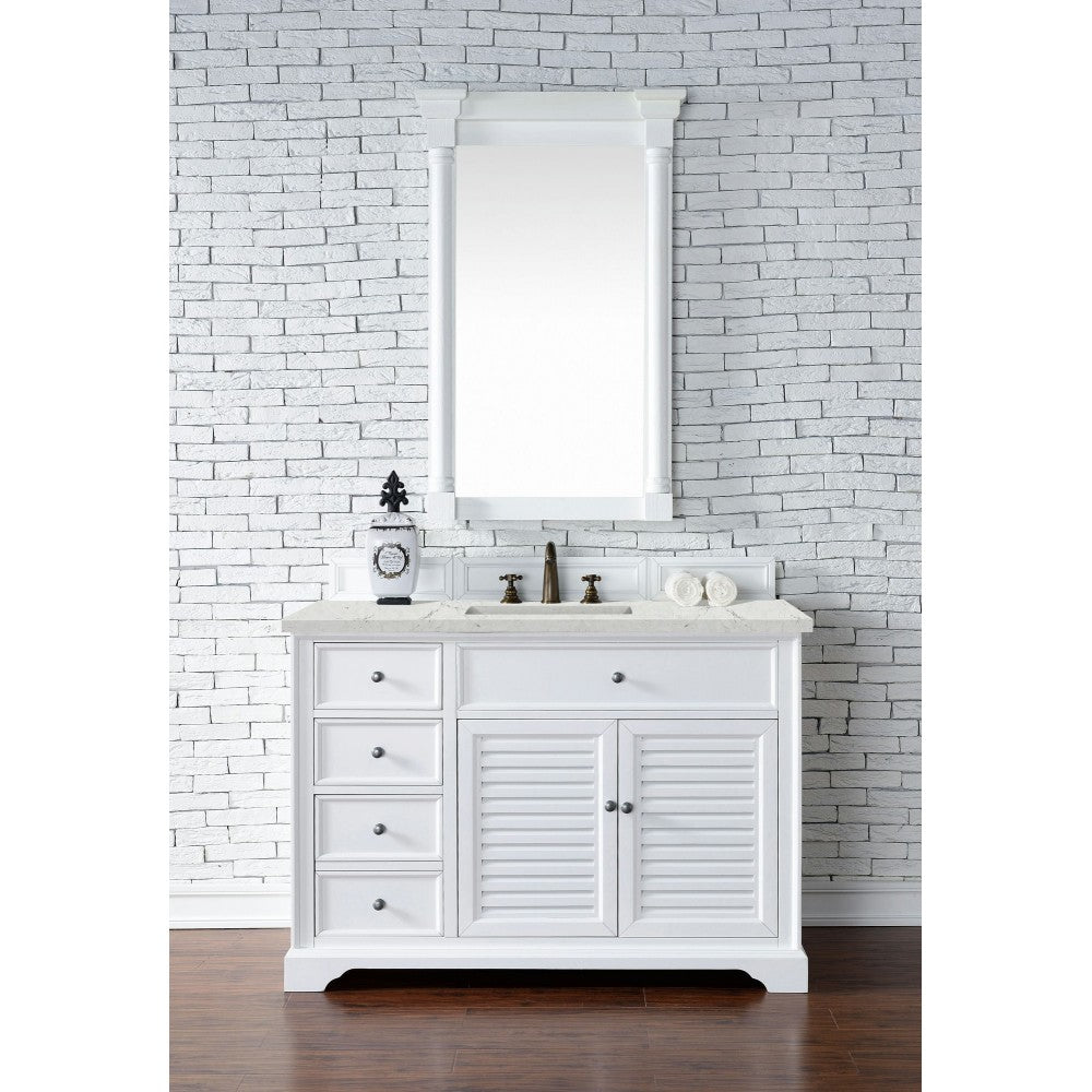 Savannah 48" Single Vanity Bright White w/ 3 CM Eternal Jasmine Pearl Quartz Top