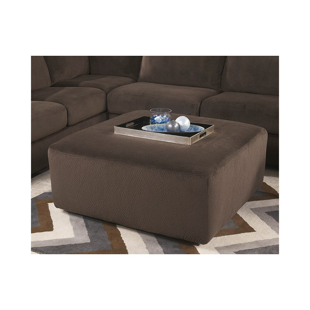 Signature Design by Ashley Jessa Place Oversized Ottoman in Chocolate Fabric