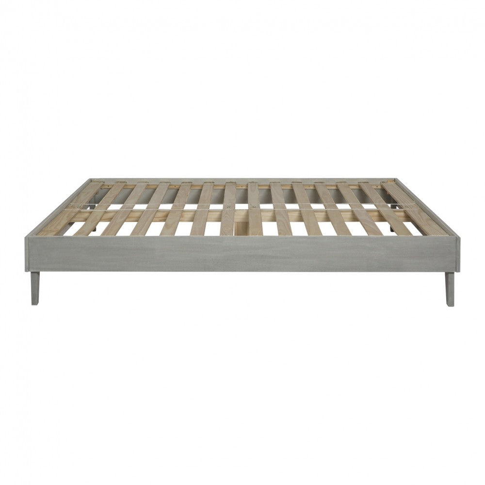 Solid Wood King Platform Bed - Gray Brush
