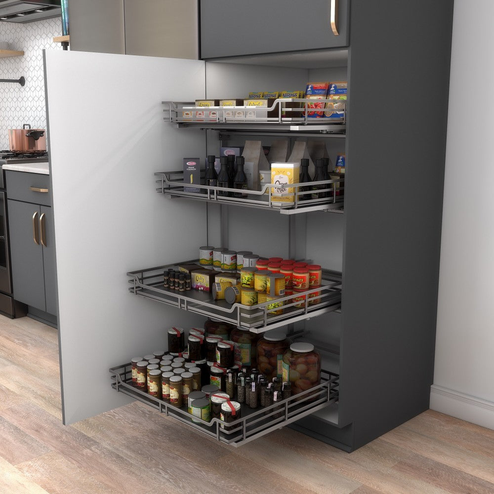 224 mm Center-to-Center Polished Chrome Asymmetrical Leyton Cabinet Pull