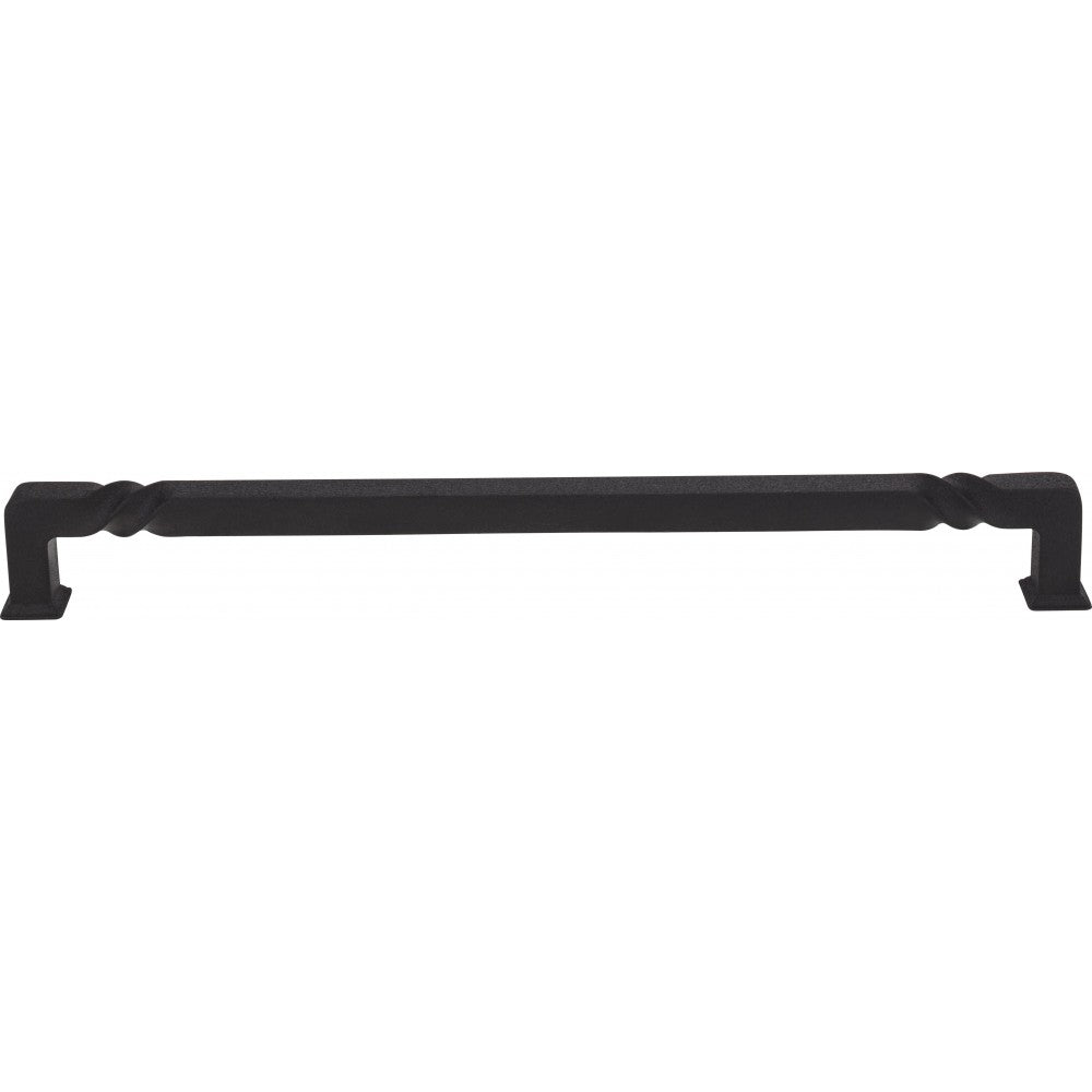 96 mm Center-to-Center Matte Black Rustic Twist Tahoe Cabinet Pull