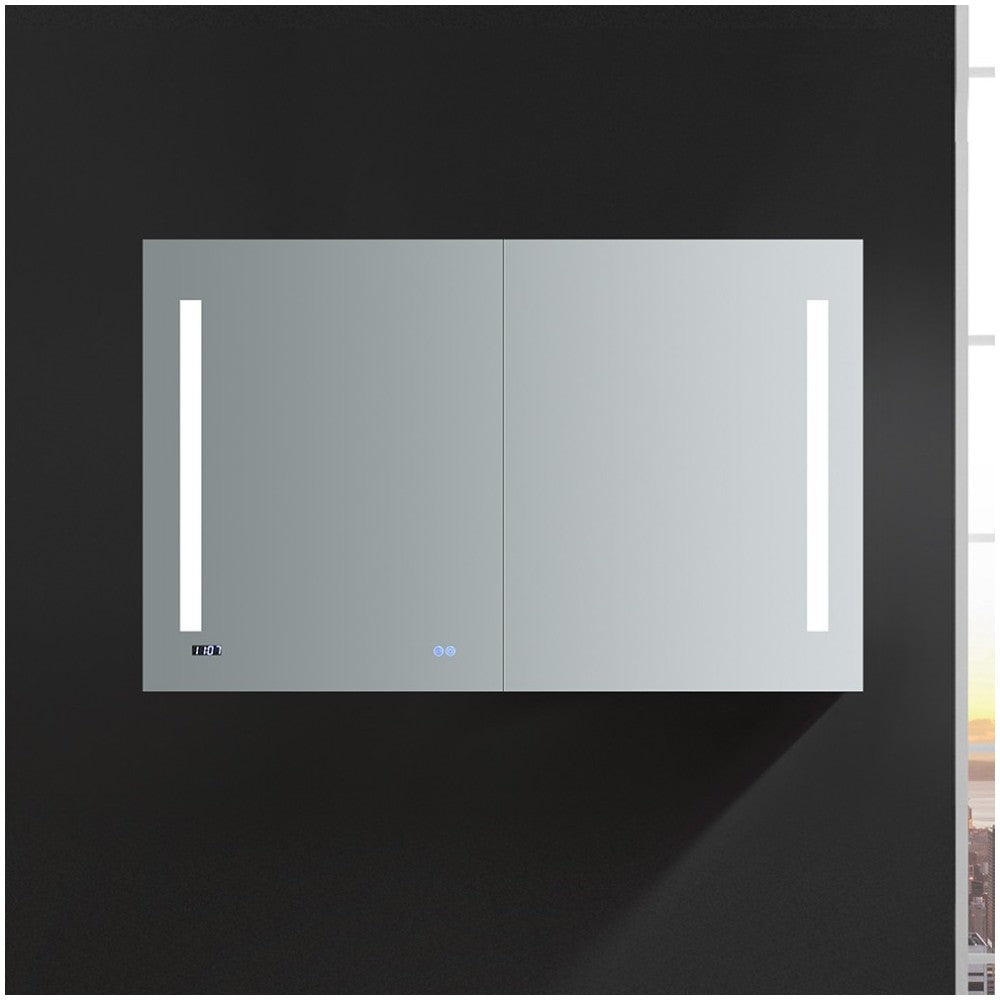 Tiempo 48" Wide x 30" Tall Bathroom Medicine Cabinet w/ LED Lighting & Defogger
