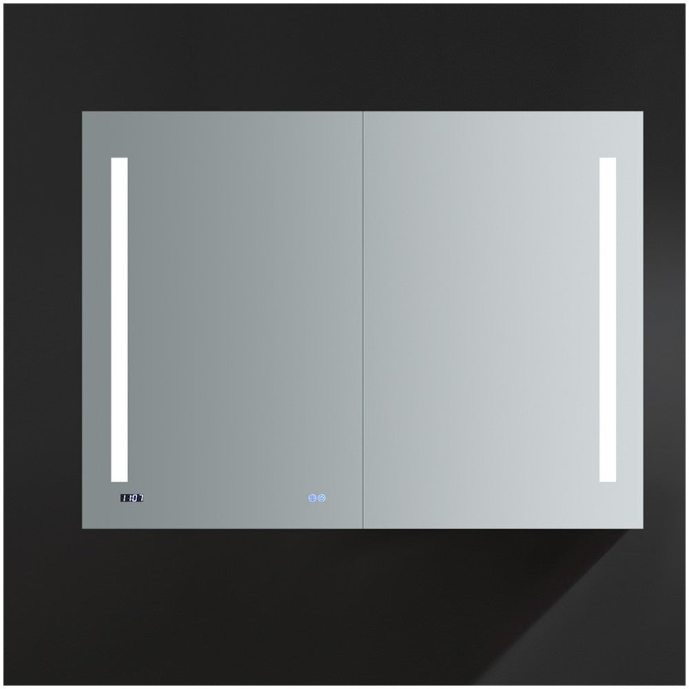 Tiempo 48" Wide x 36" Tall Bathroom Medicine Cabinet w/ LED Lighting & Defogger