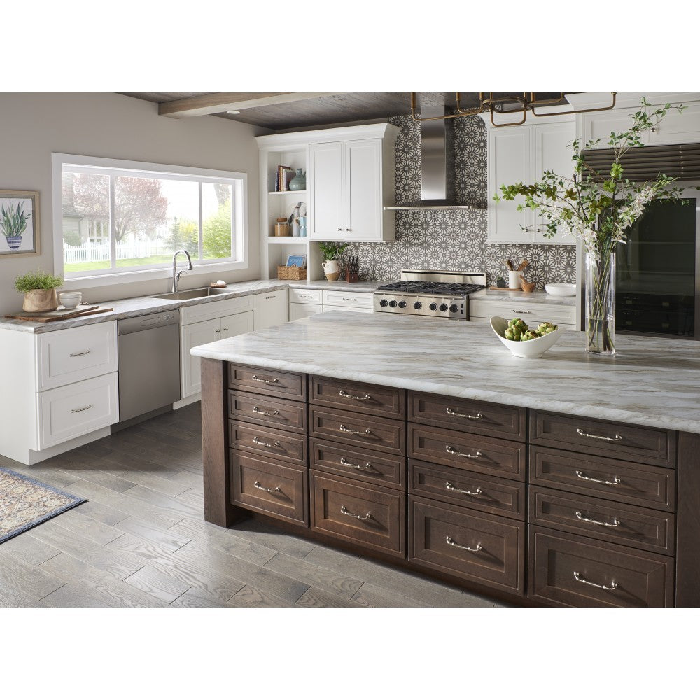 96 mm Center-to-Center Brushed Pewter Pyramid Cairo Cabinet Pull