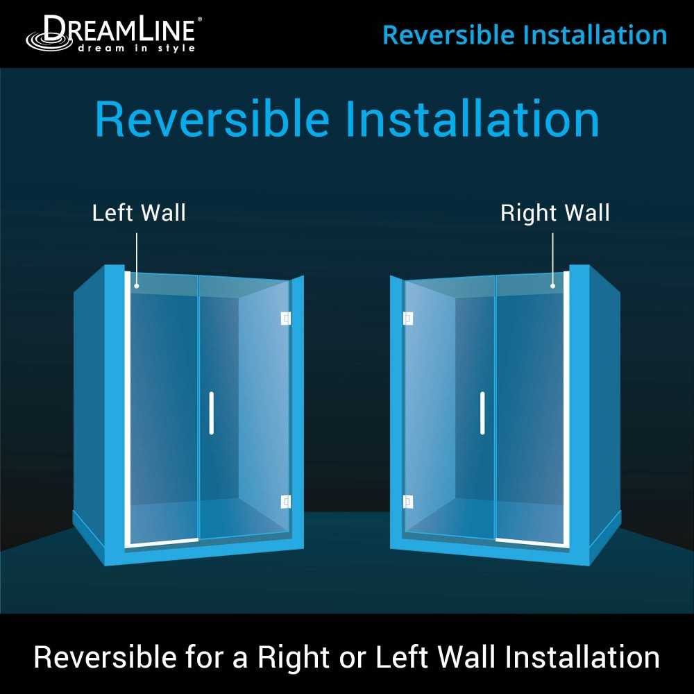 Unidoor Plus 55-55 1/2 in. W x 72 in. H Frameless Hinged Shower Door in Satin Black