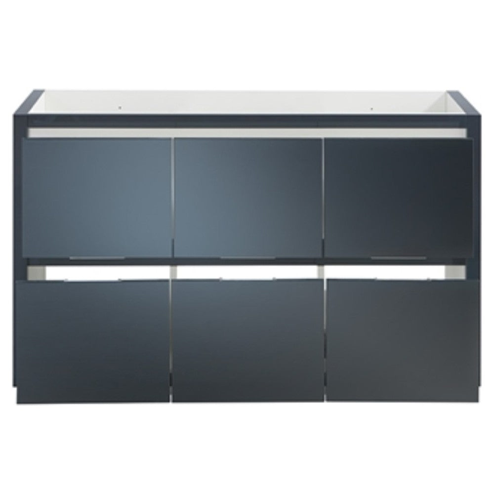 Valencia 48" Dark Slate Gray Free Standing Double Sink Modern Bathroom Cabinet