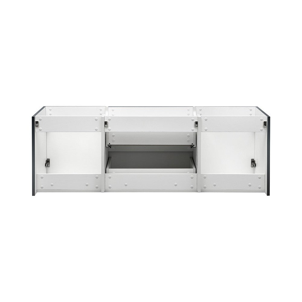 Valencia 60" Dark Slate Gray Wall Hung Double Sink Modern Bathroom Cabinet
