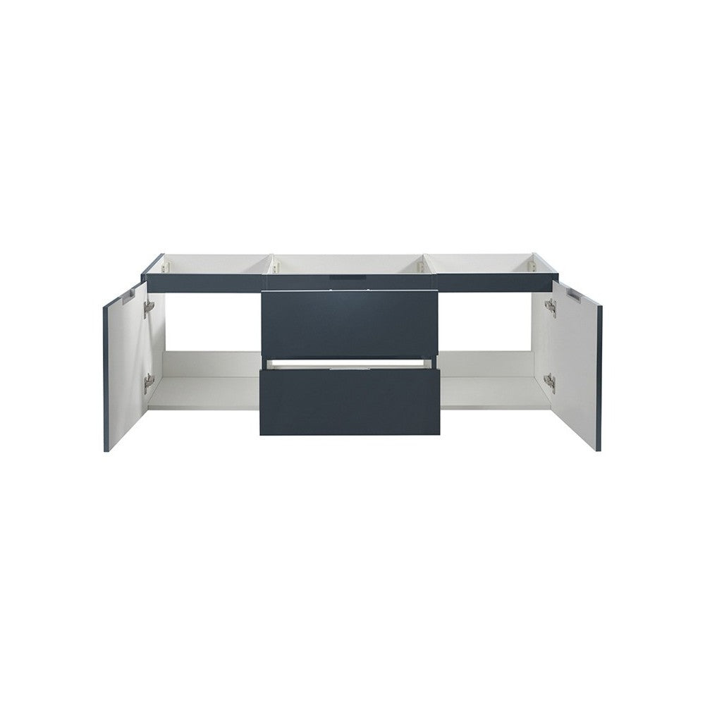 Valencia 60" Dark Slate Gray Wall Hung Single Sink Modern Bathroom Cabinet