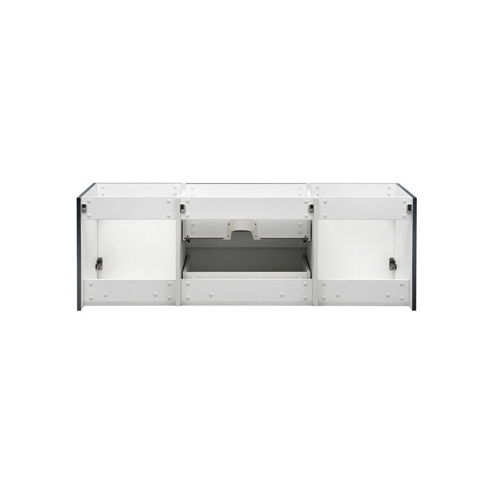 Valencia 60" Dark Slate Gray Wall Hung Single Sink Modern Bathroom Cabinet