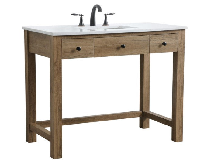 42 inch ADA compliant bathroom vanity in natural oak
