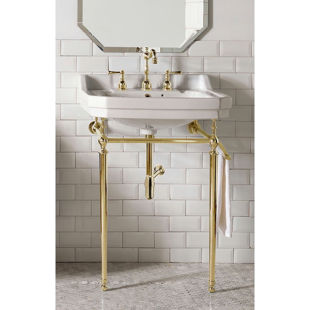 Wellington 24" Single Console Single Sink w/ Brass Finish Stand