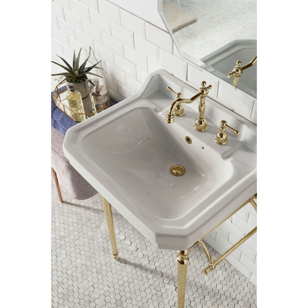 Wellington 24" Single Console Single Sink w/ Brass Finish Stand