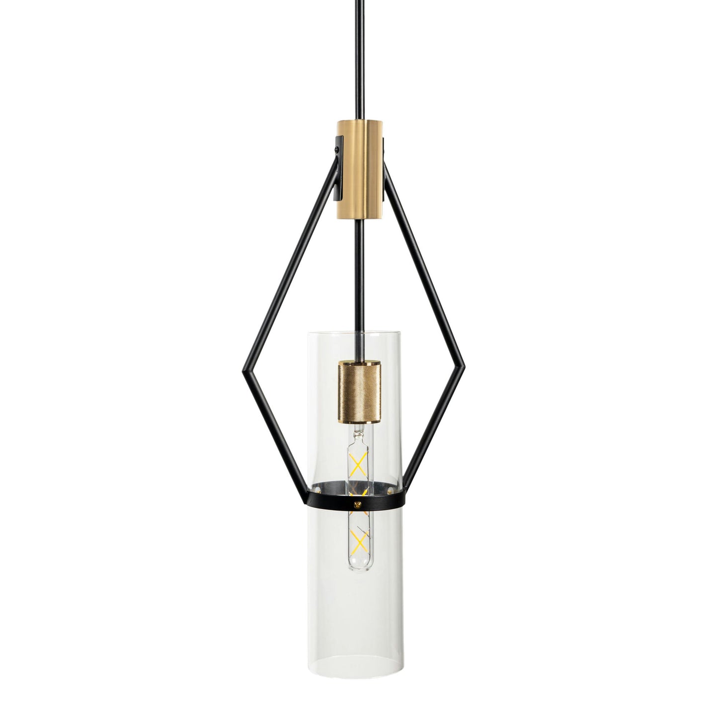 Everly Single Light Pendant Black And Brass