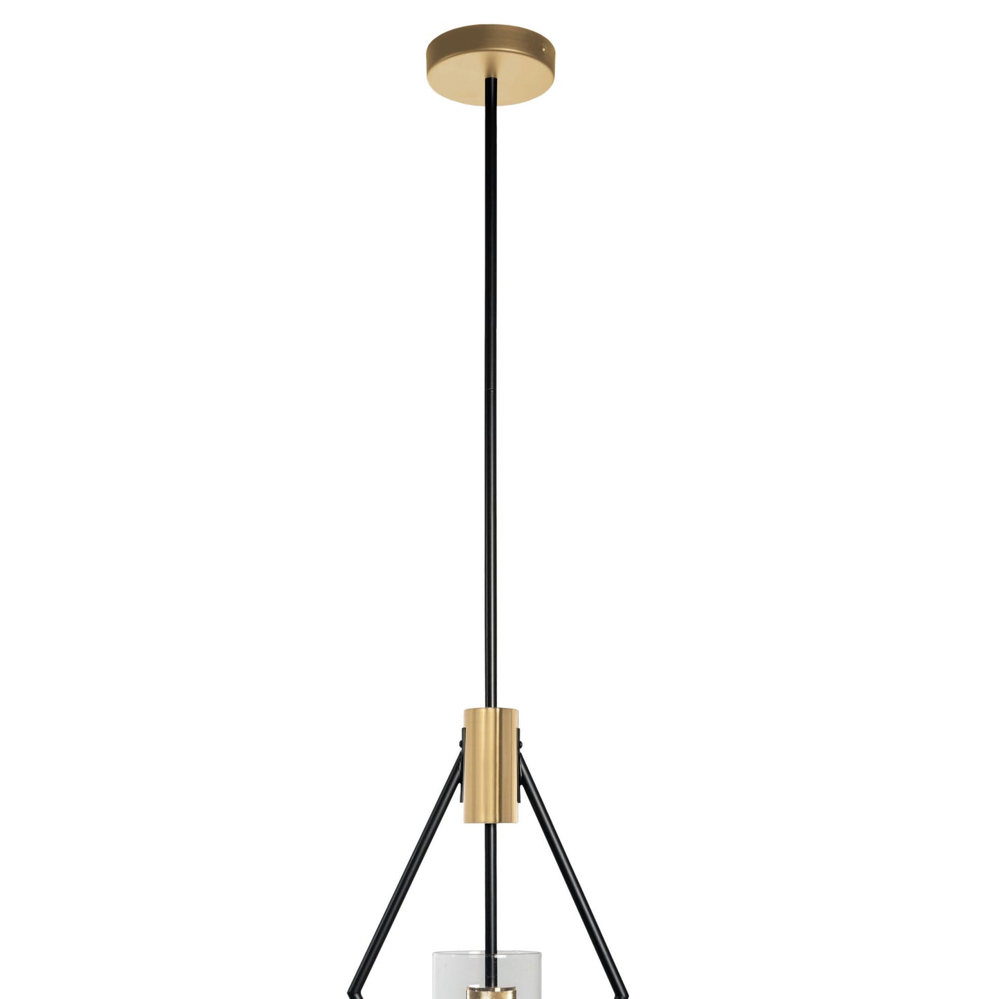 Everly Single Light Pendant Black And Brass