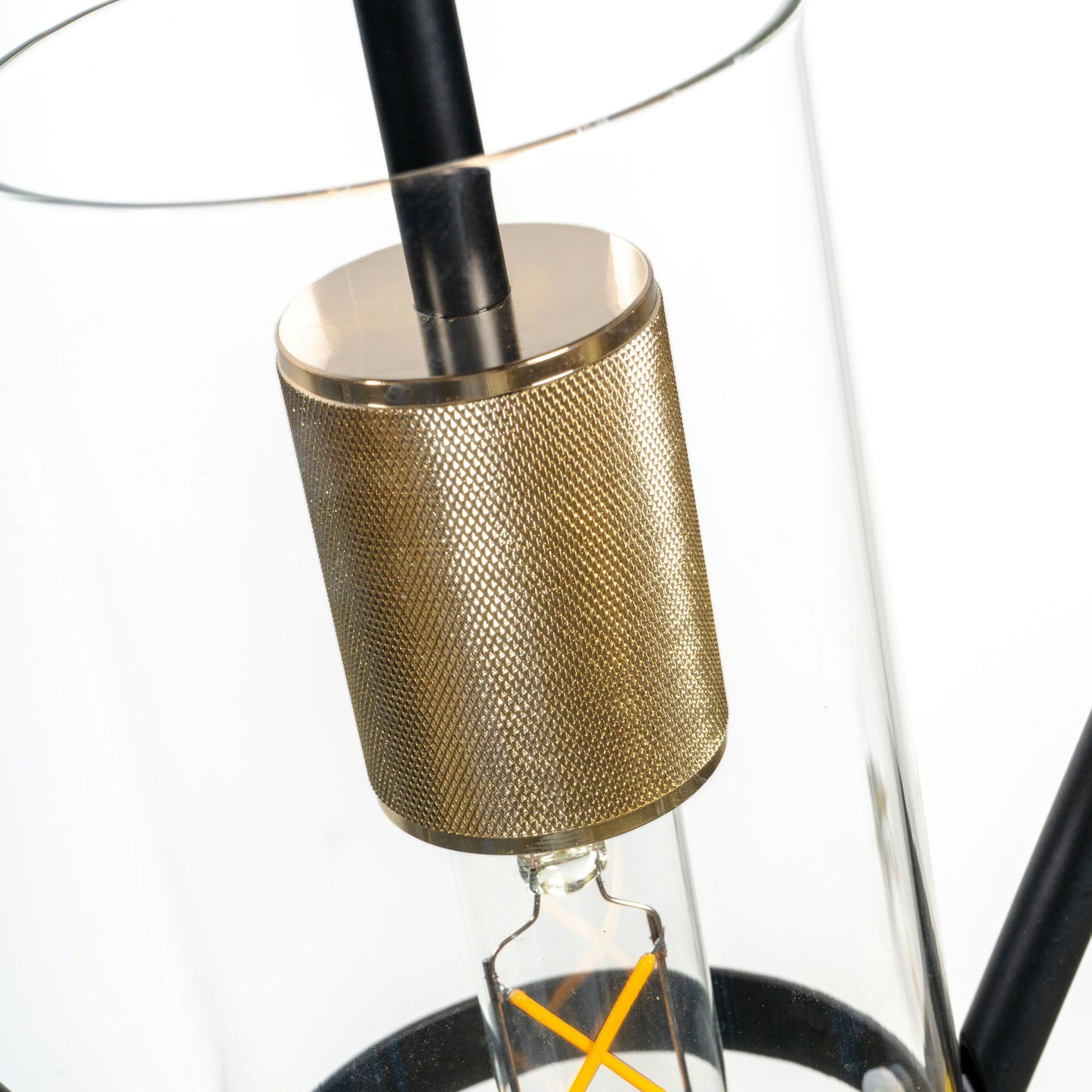 Everly Single Light Pendant Black And Brass