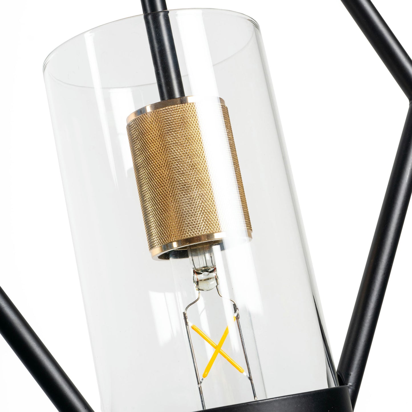 Everly Single Light Pendant Black And Brass