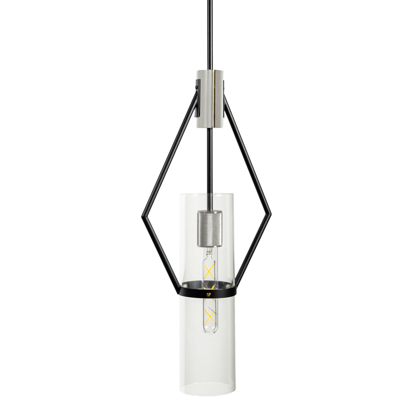 Everly Single Light Pendant Black And Chrome