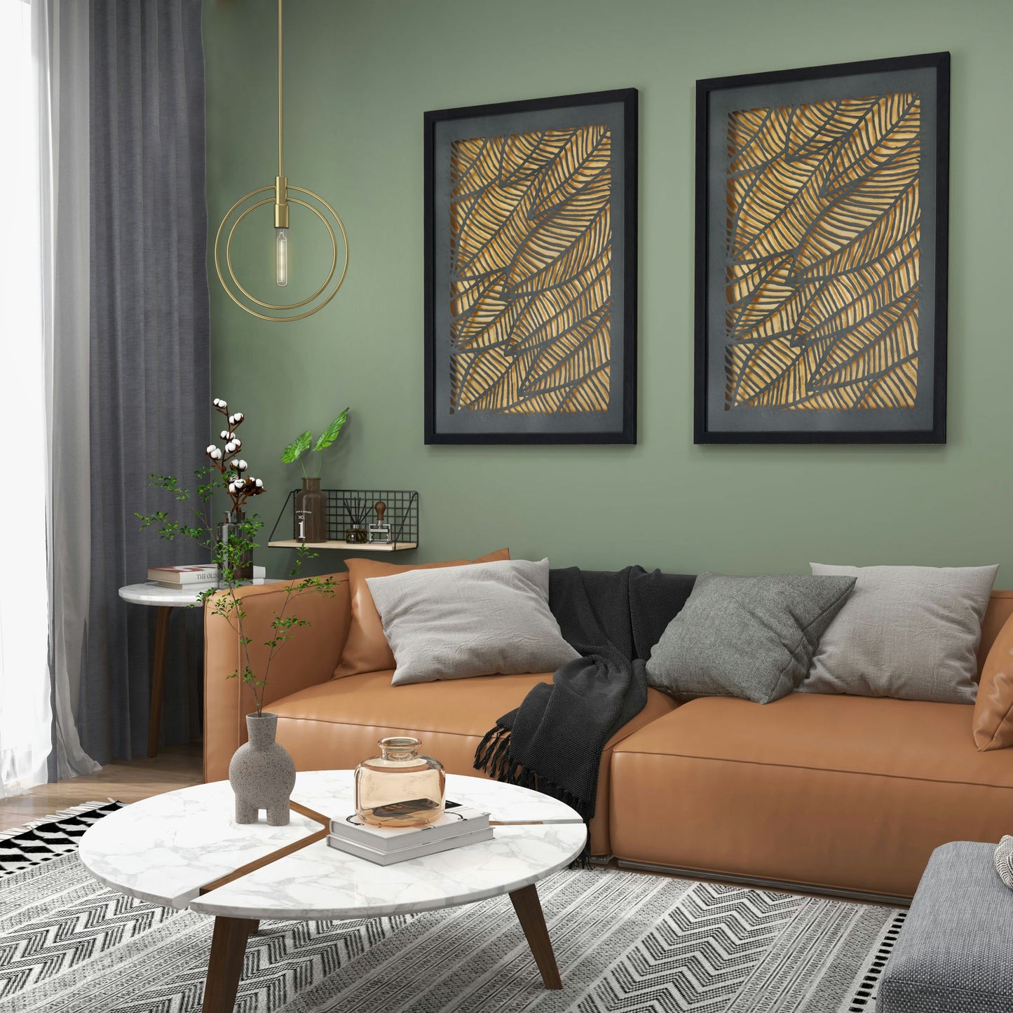 Nyla Single Light Brass Pendant