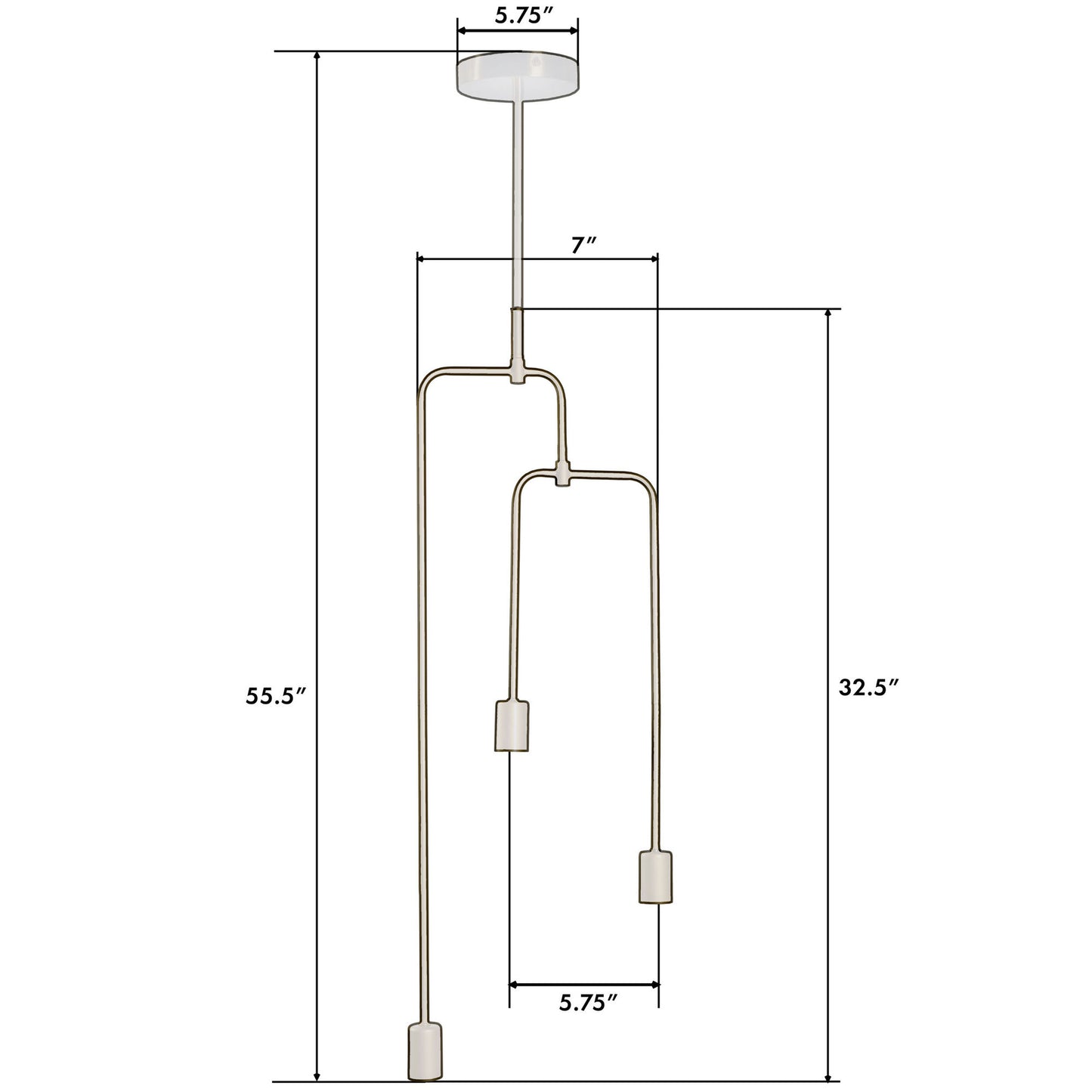 Chandler 3 Light Brass Metal Pendant