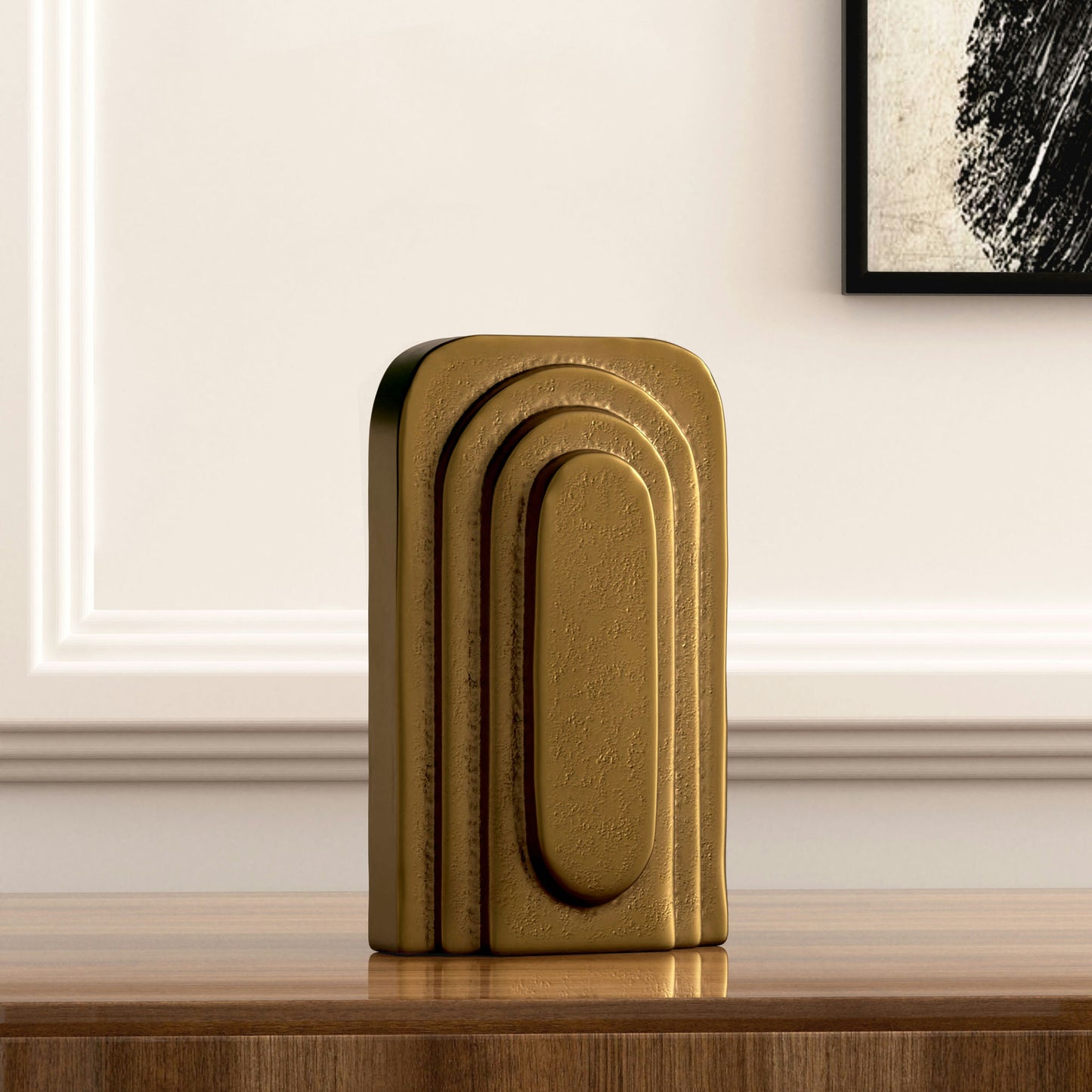 Calyx 9" Metal Table Vase Small Gold